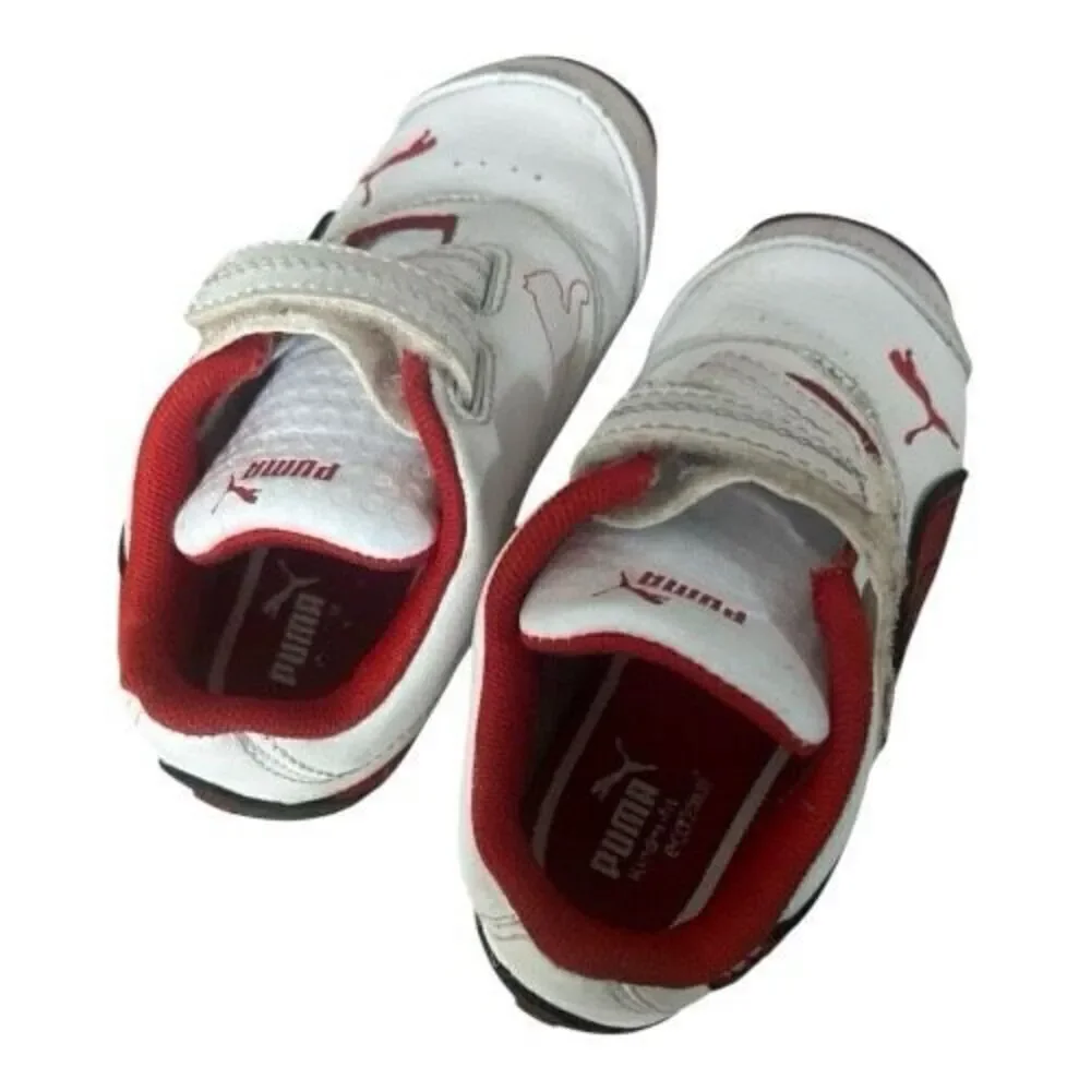 Puma  Ferrari Drift Cat Toddler Sneakers Size 9 White Red Walking Shoes Low Top